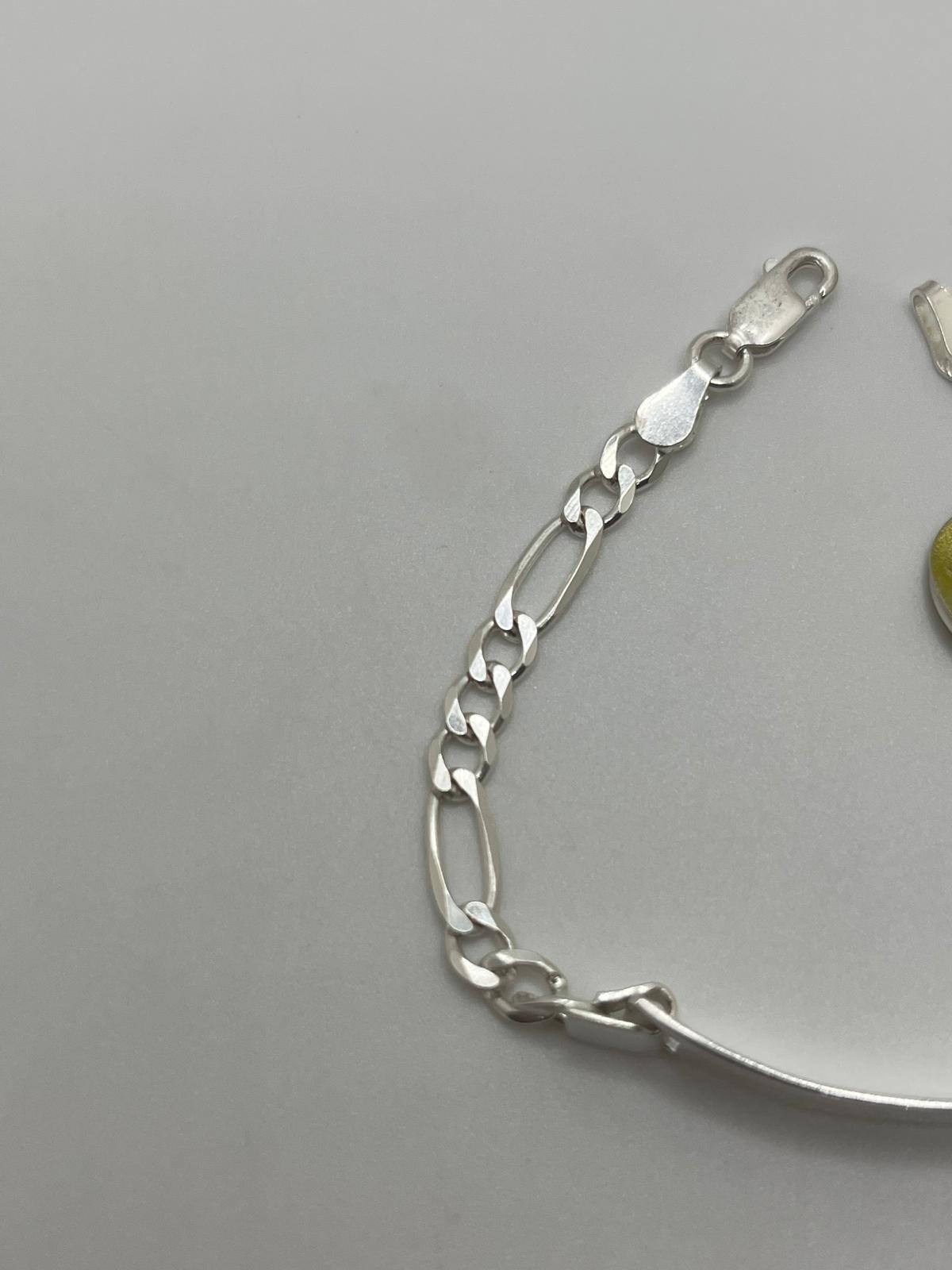 Figaro Engraveable Kids ID Bracelet– 925 Silver