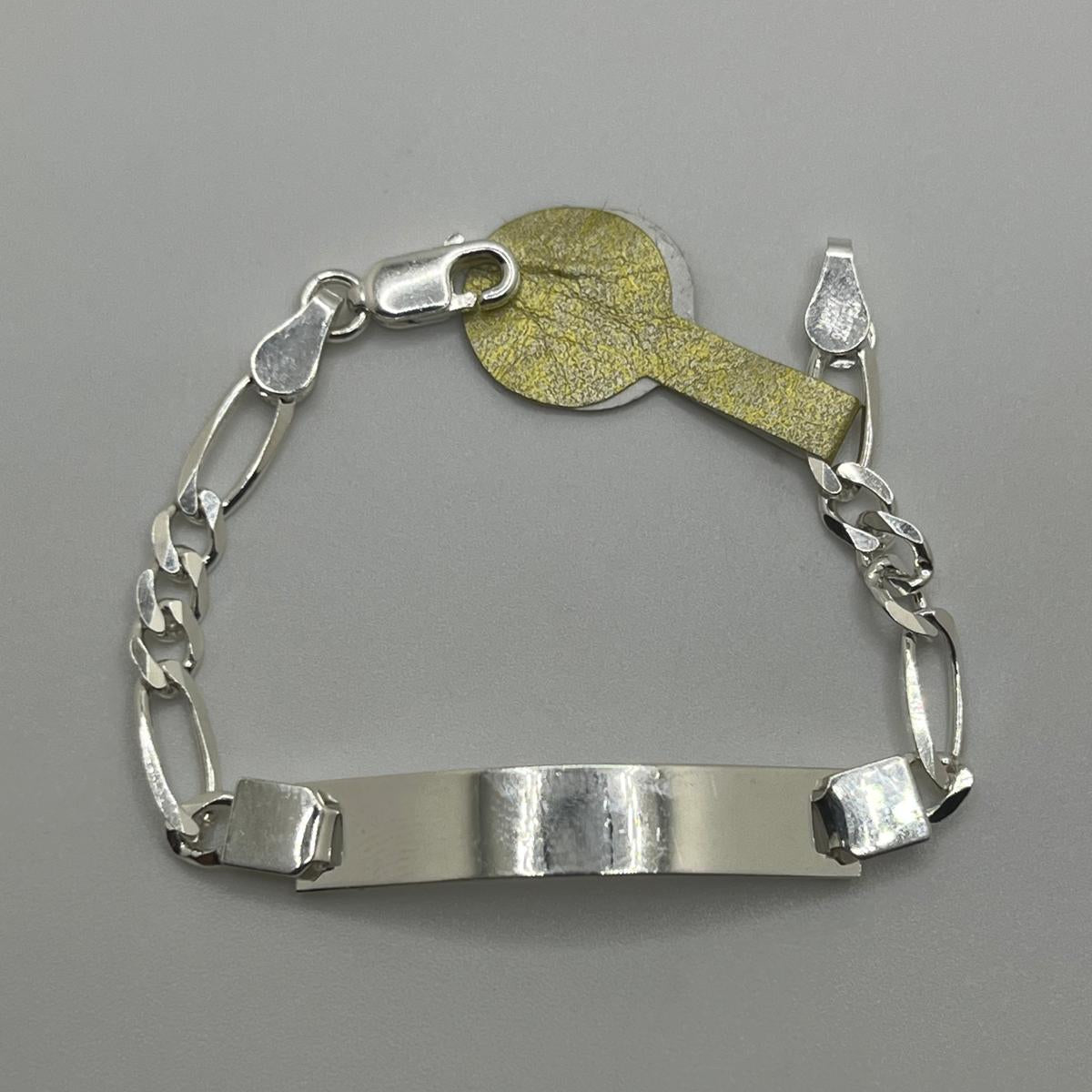 Figaro Engraveable Baby ID Bracelet– 925 Silver