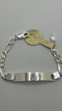 Figaro Engraveable Baby ID Bracelet– 925 Silver
