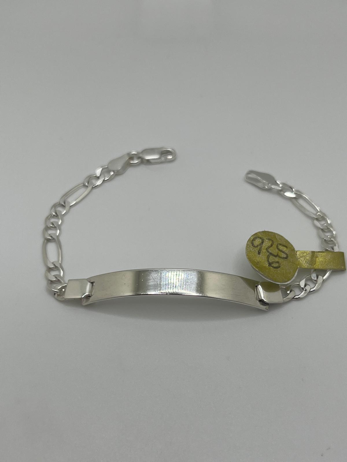 Figaro Engraveable Kids ID Bracelet– 925 Silver