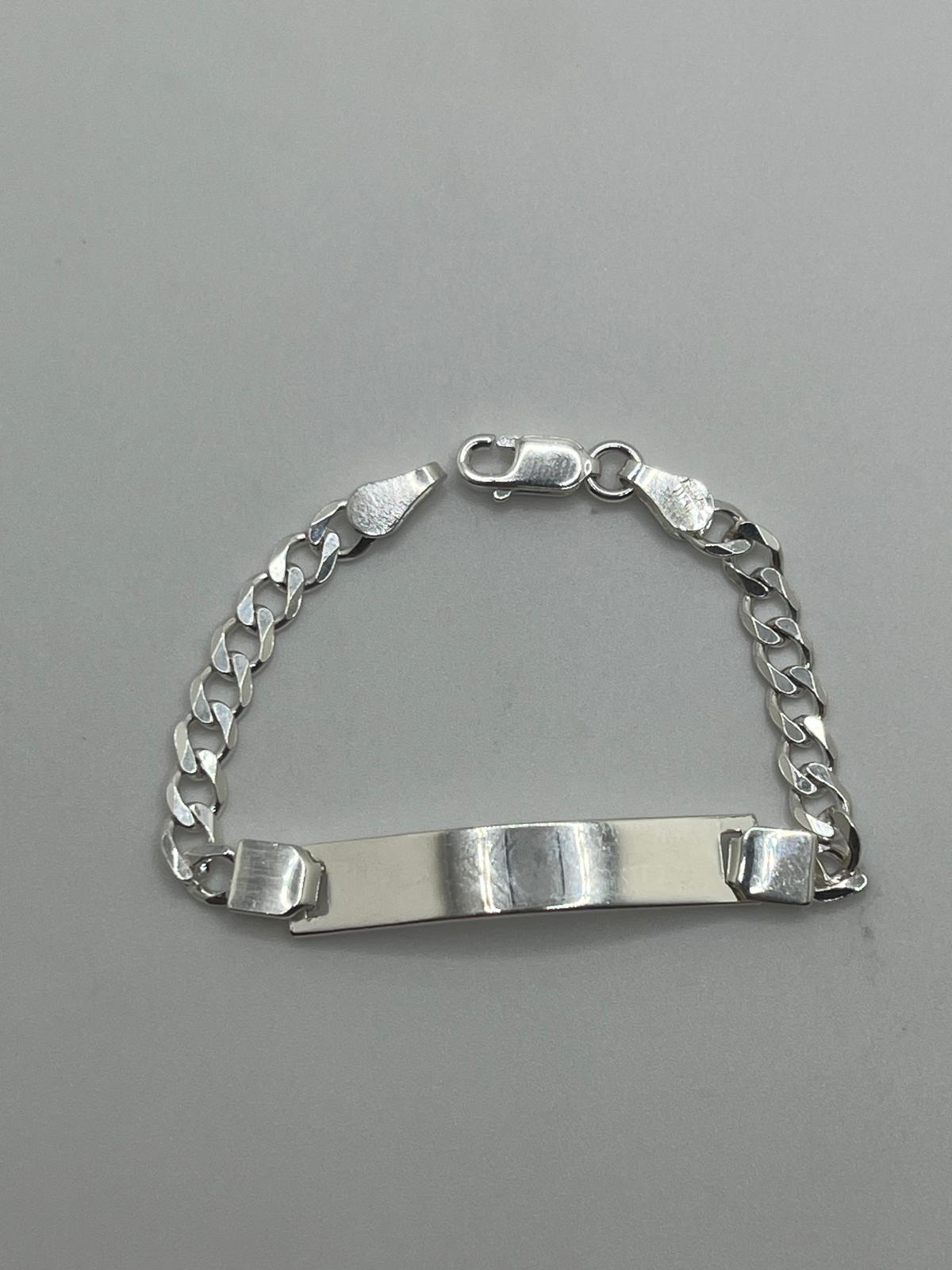 Cuban Engravable Baby ID Bracelet– 925 Silver