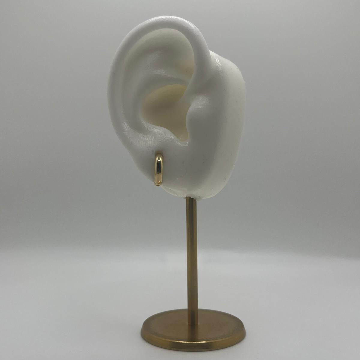 14K Gold Petite Plain Huggie Hoops (034)