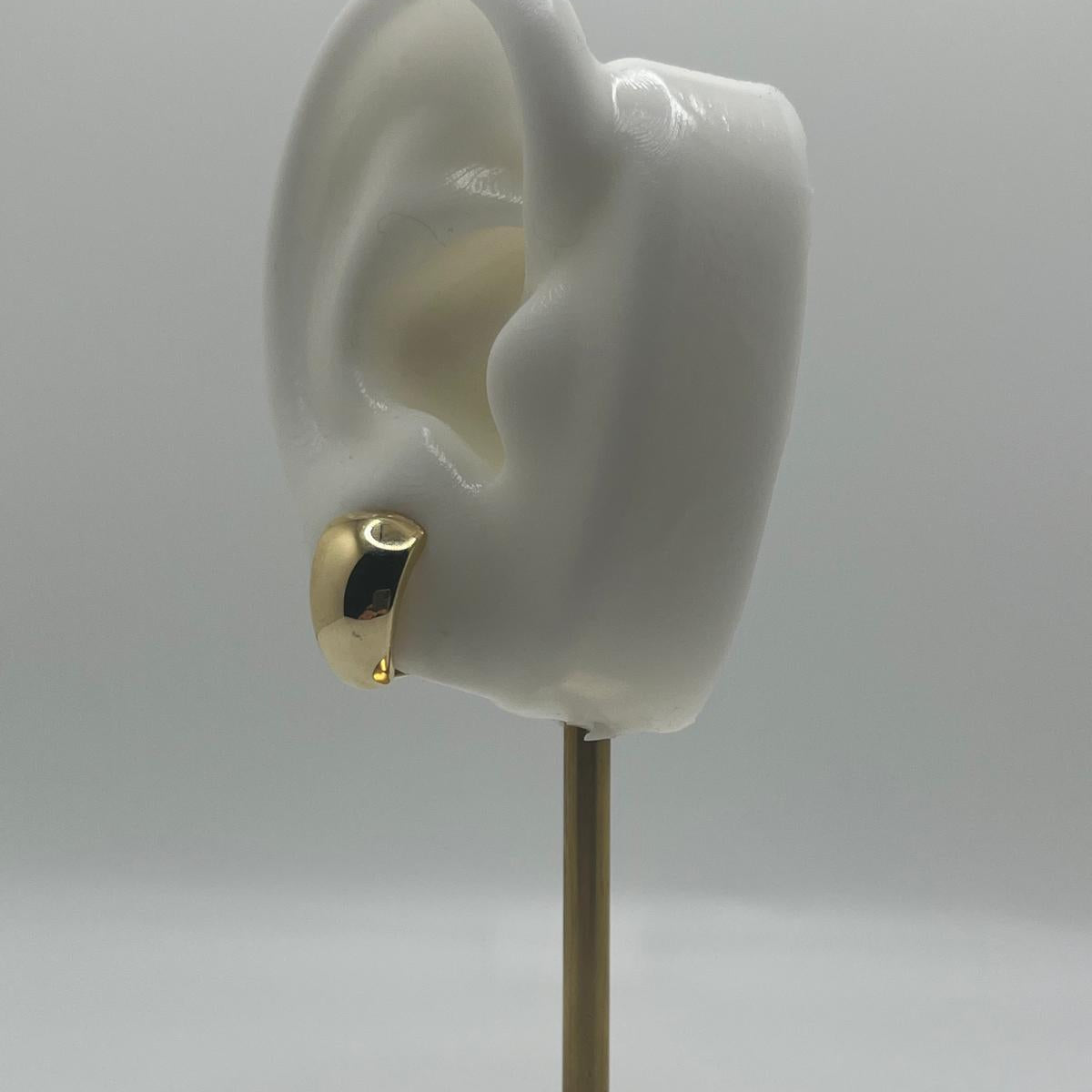 14K Gold Sleek Dome Half-Huggie Earrings (031)