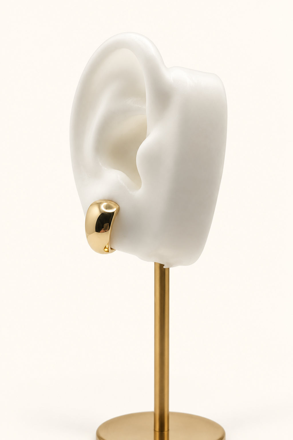 14K Gold Sleek Dome Half-Huggie Earrings