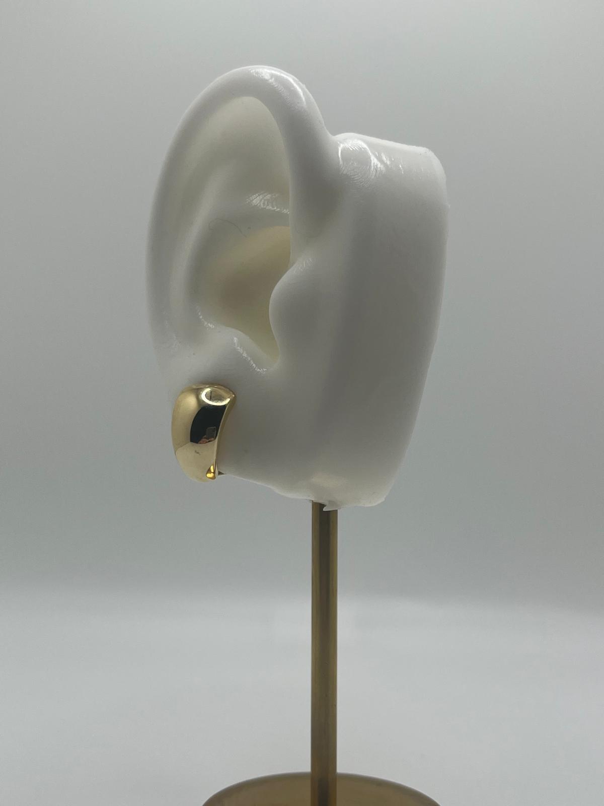 14K Gold Sleek Dome Half-Huggie Earrings (031)