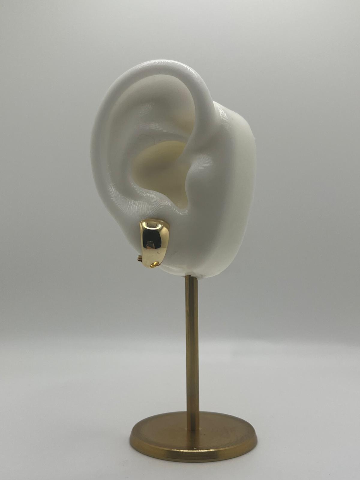 14K Gold Sleek Dome Half-Huggie Earrings (031)