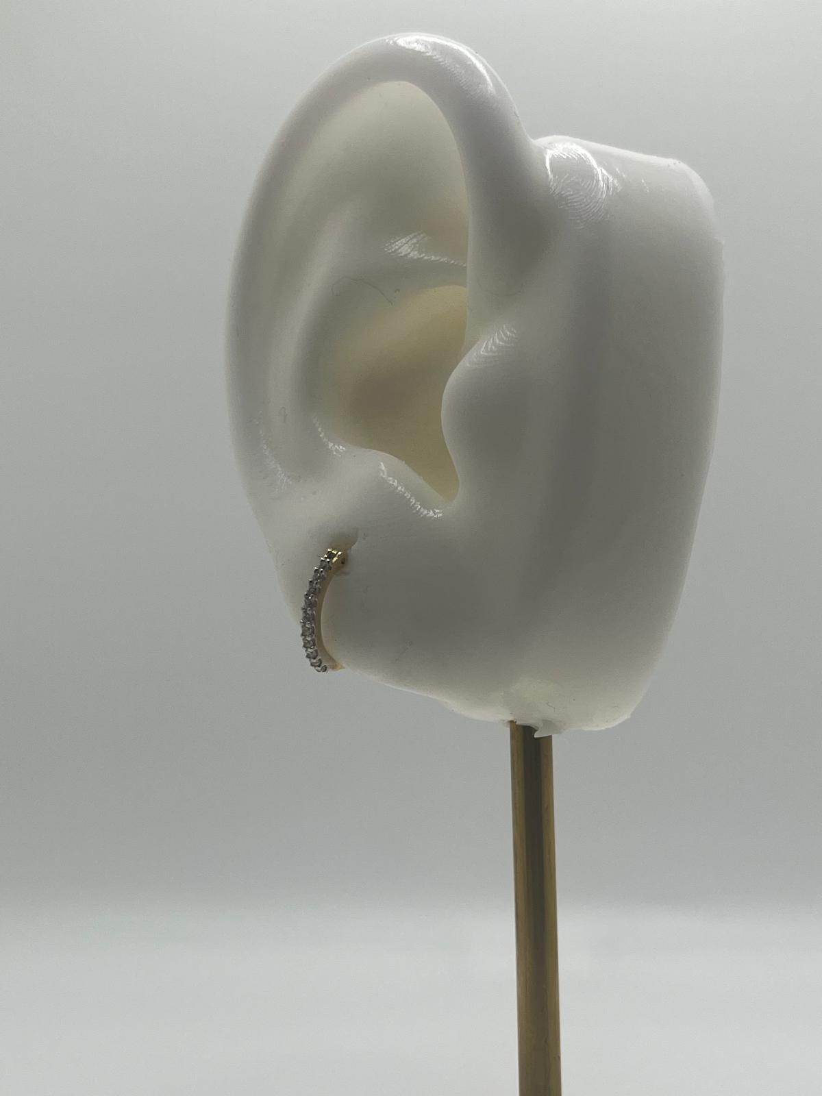 14K Gold CZ Mini Huggies (030)