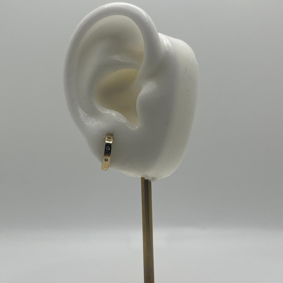 14K Gold Itty Bitty Iced Huggies (024)