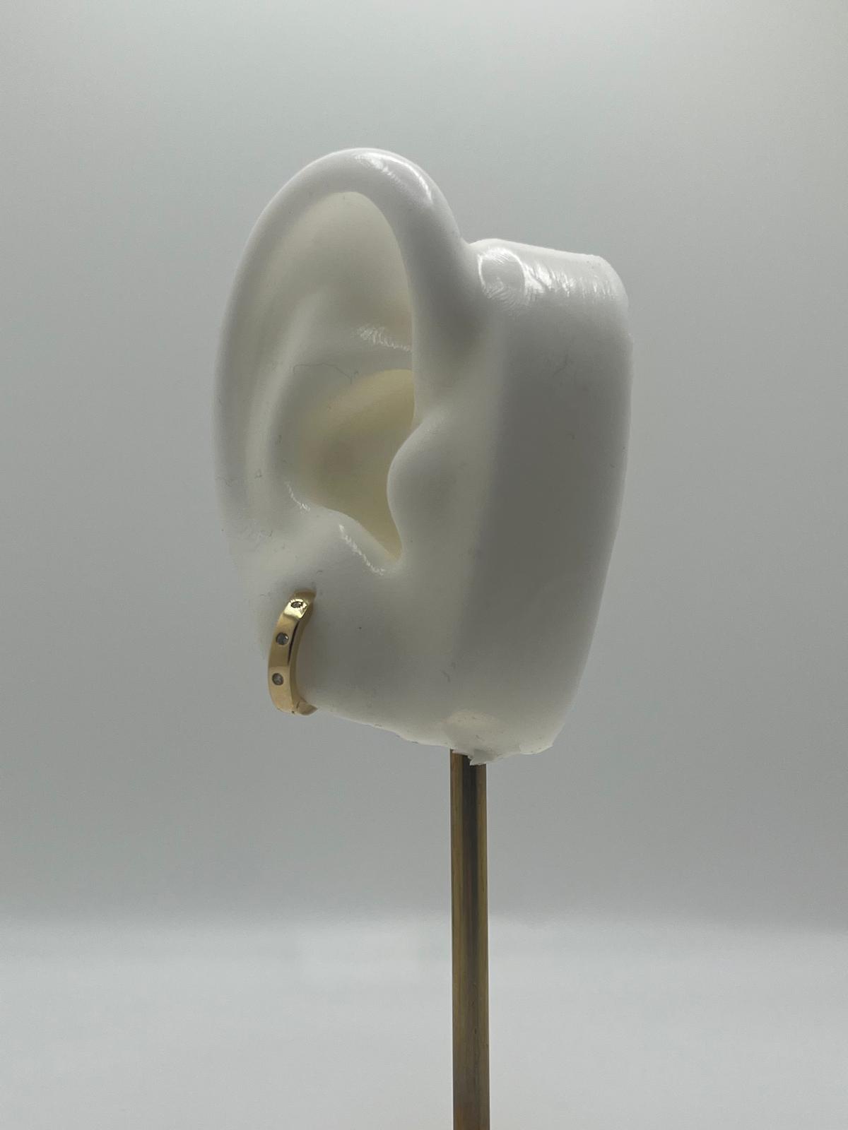 14K Gold Itty Bitty Iced Huggies (024)