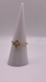 14K Gold Golden Pearl Clover Ring