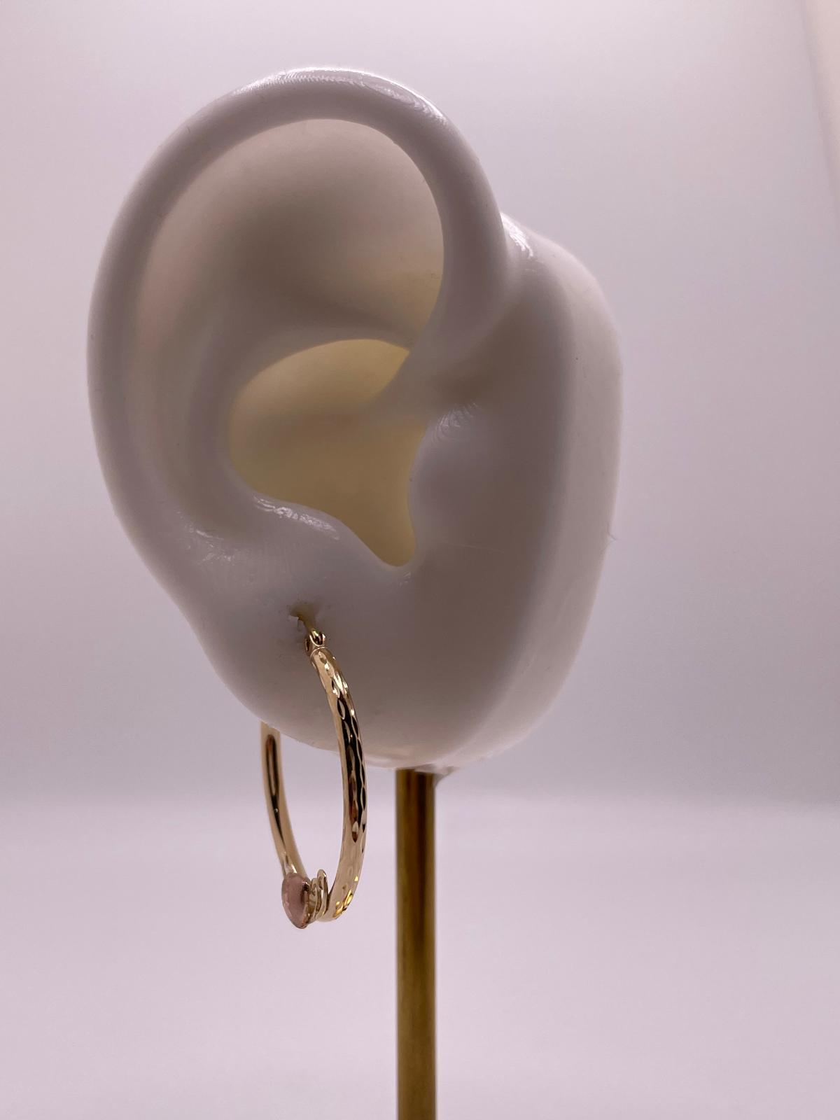 14K Two-Tone Heart Accent Hoop Earrings (25mm)