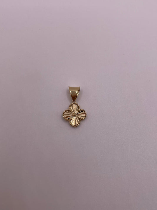 14k gold clover pendant (black, gold, pink, white)