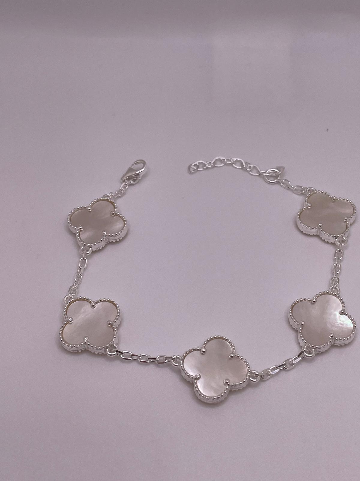 white clover bracelet - 925 silver