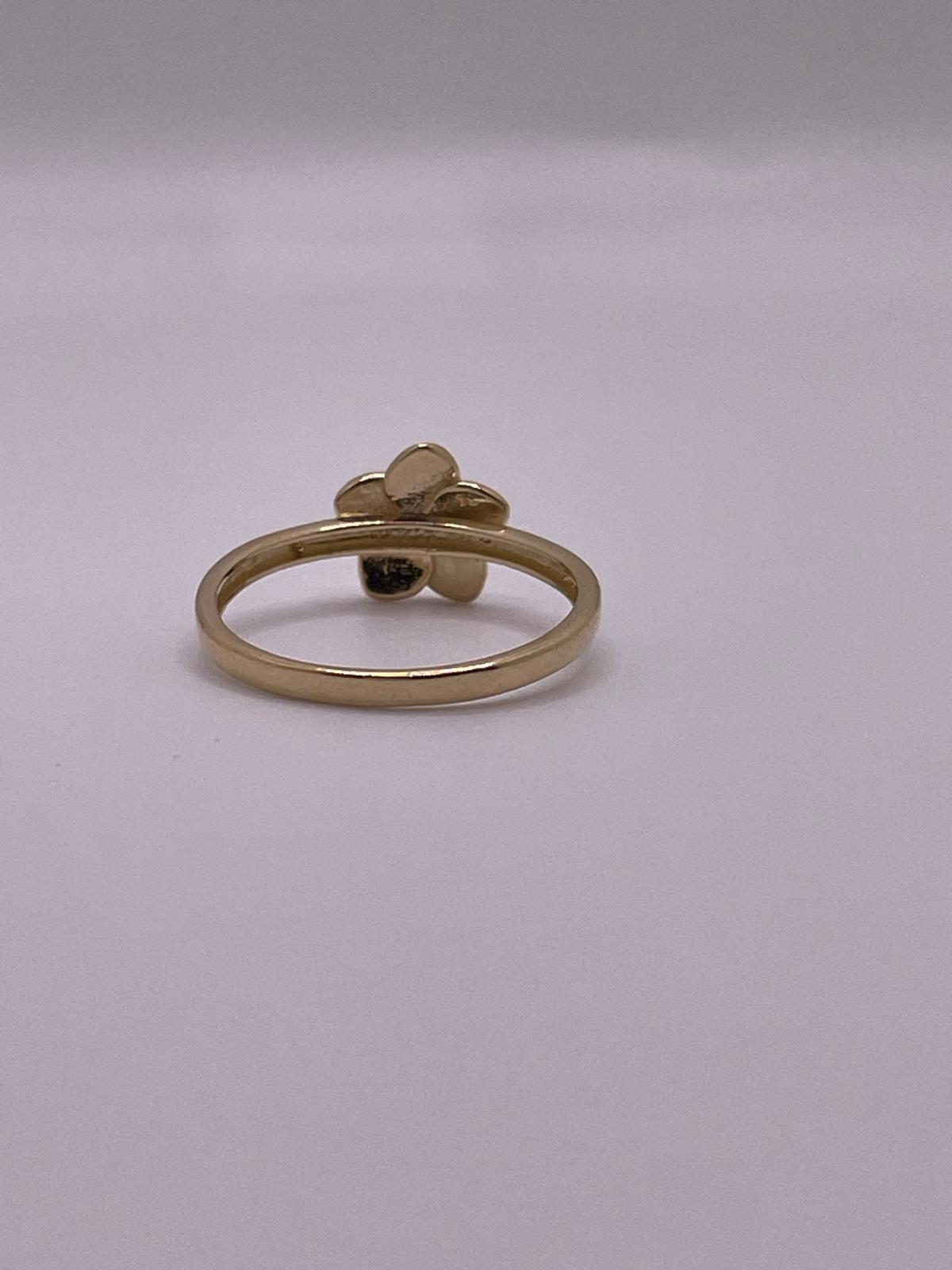 14K Gold Plumeria Flower Ring