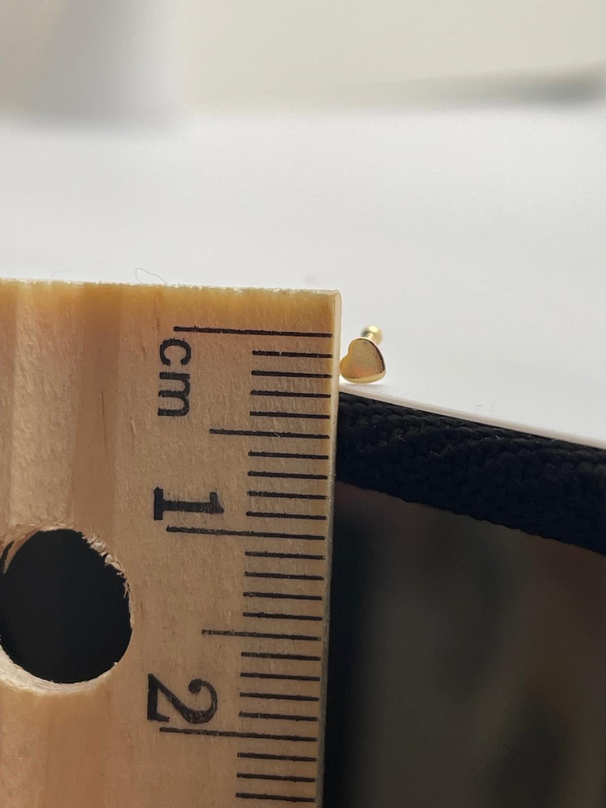 14K Gold Tiny Heart Nose Stud – Straight Post