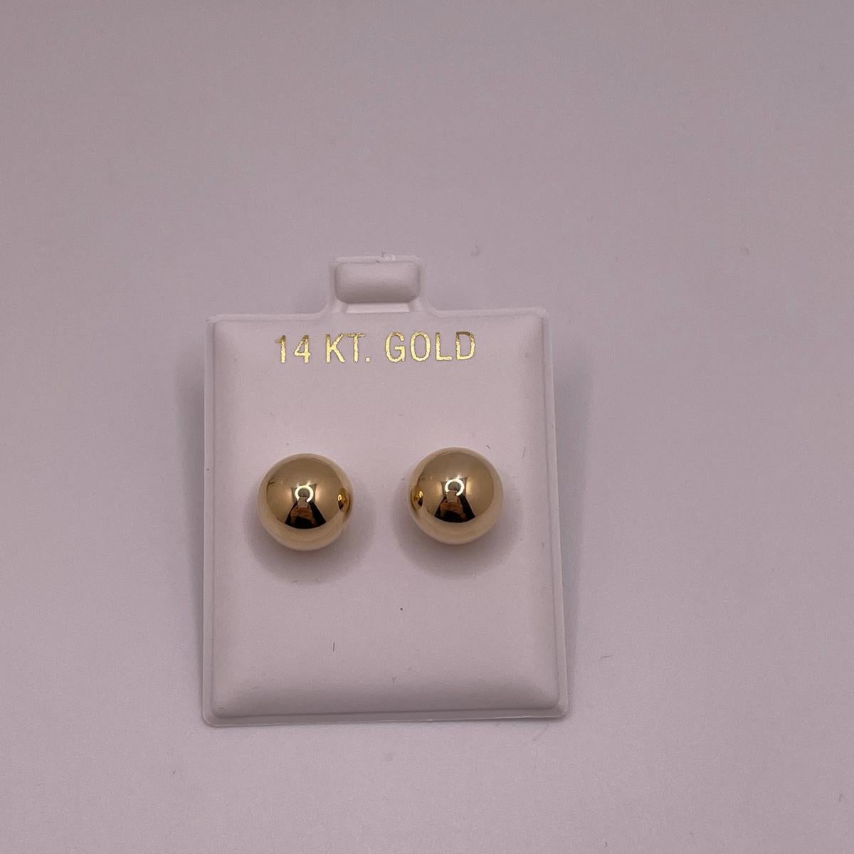 14K Gold 10MM Ball Stud Earrings