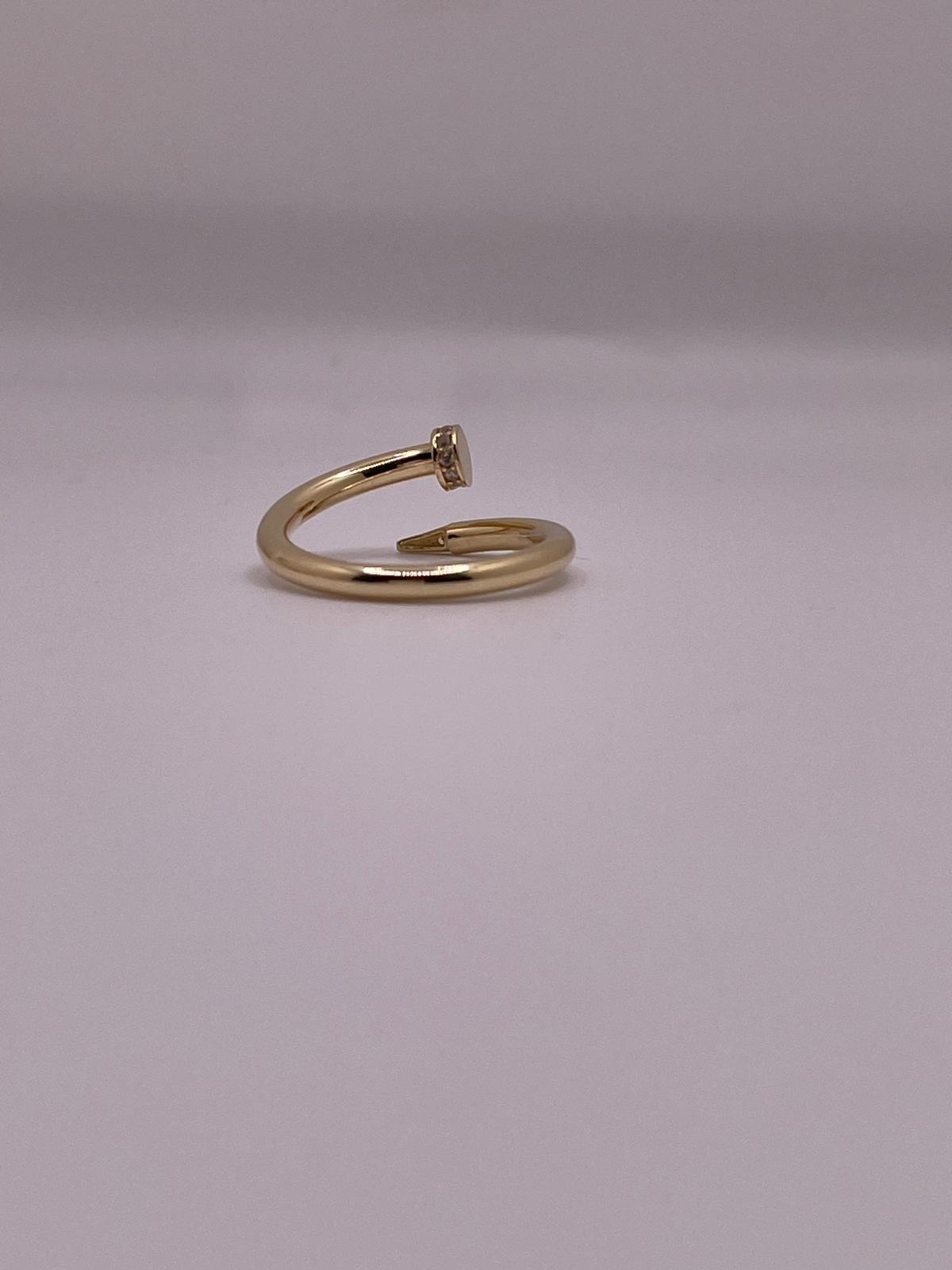 14K Gold Nail-Inspired CZ Ring – Size 7
