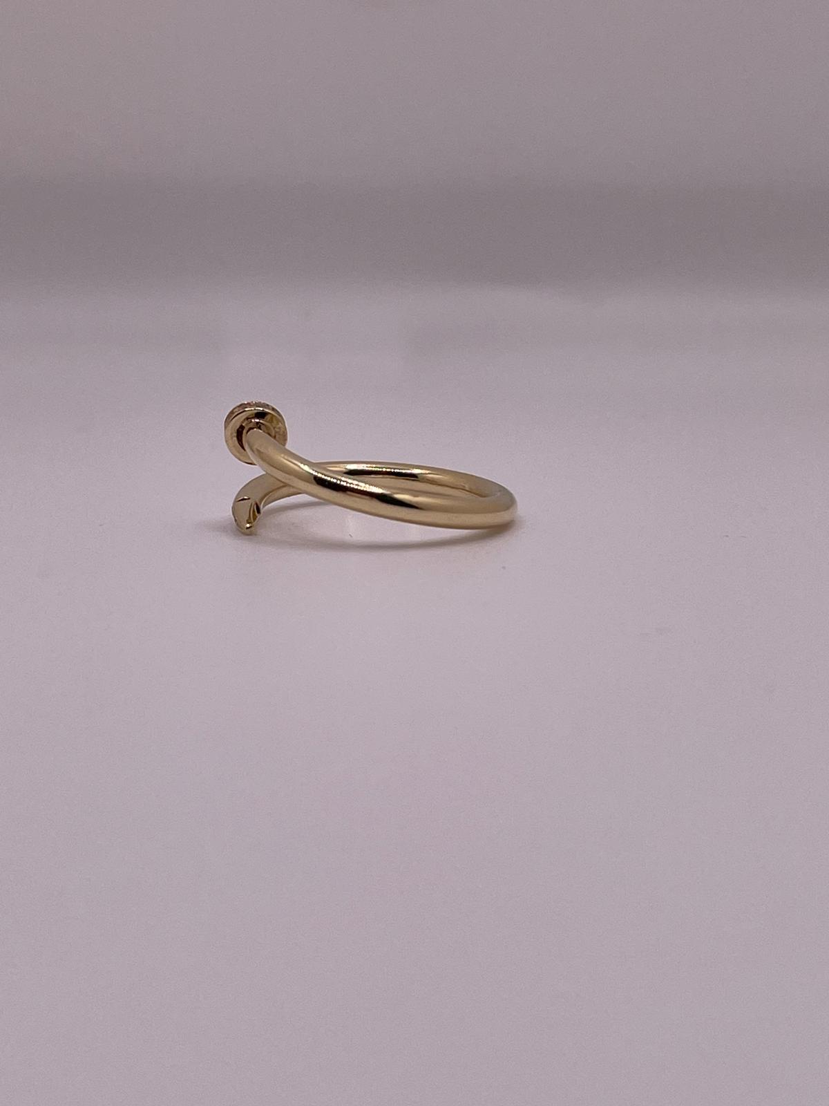 14K Gold Nail-Inspired CZ Ring – Size 7
