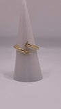 14K Gold Nail-Inspired CZ Ring – Size 7