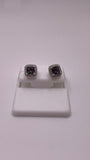 925 Sterling Silver Purple CZ Stud Earrings