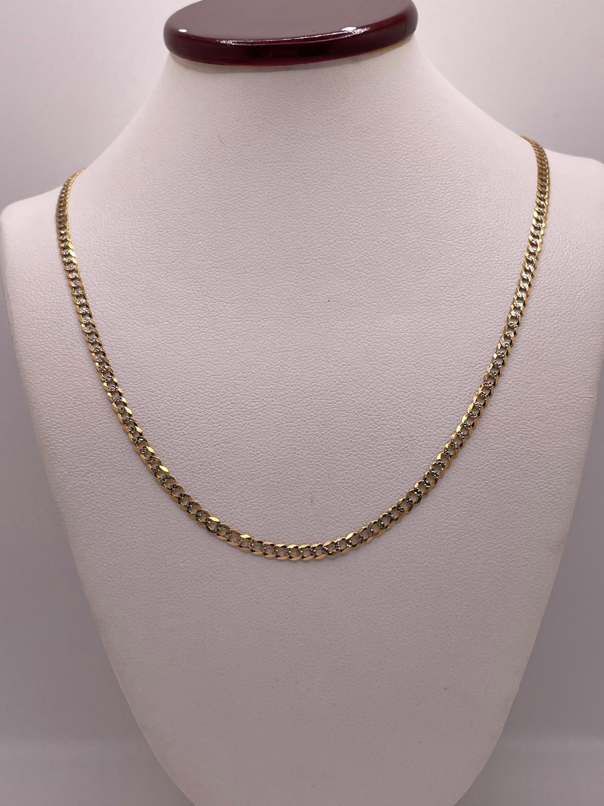 14k solid gold diamond cut cuban chain 2.7mm