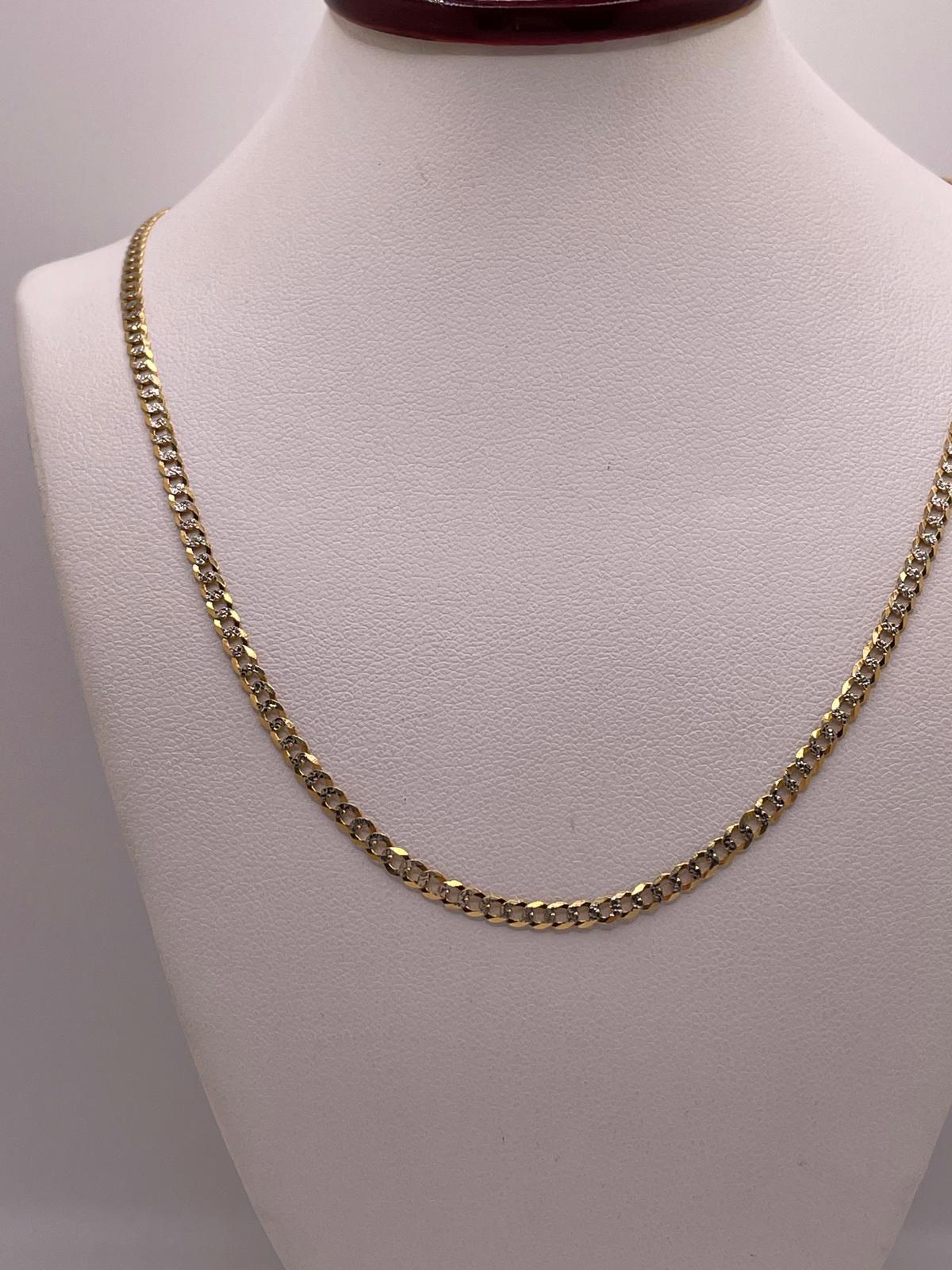 14k solid gold diamond cut cuban chain 2.7mm