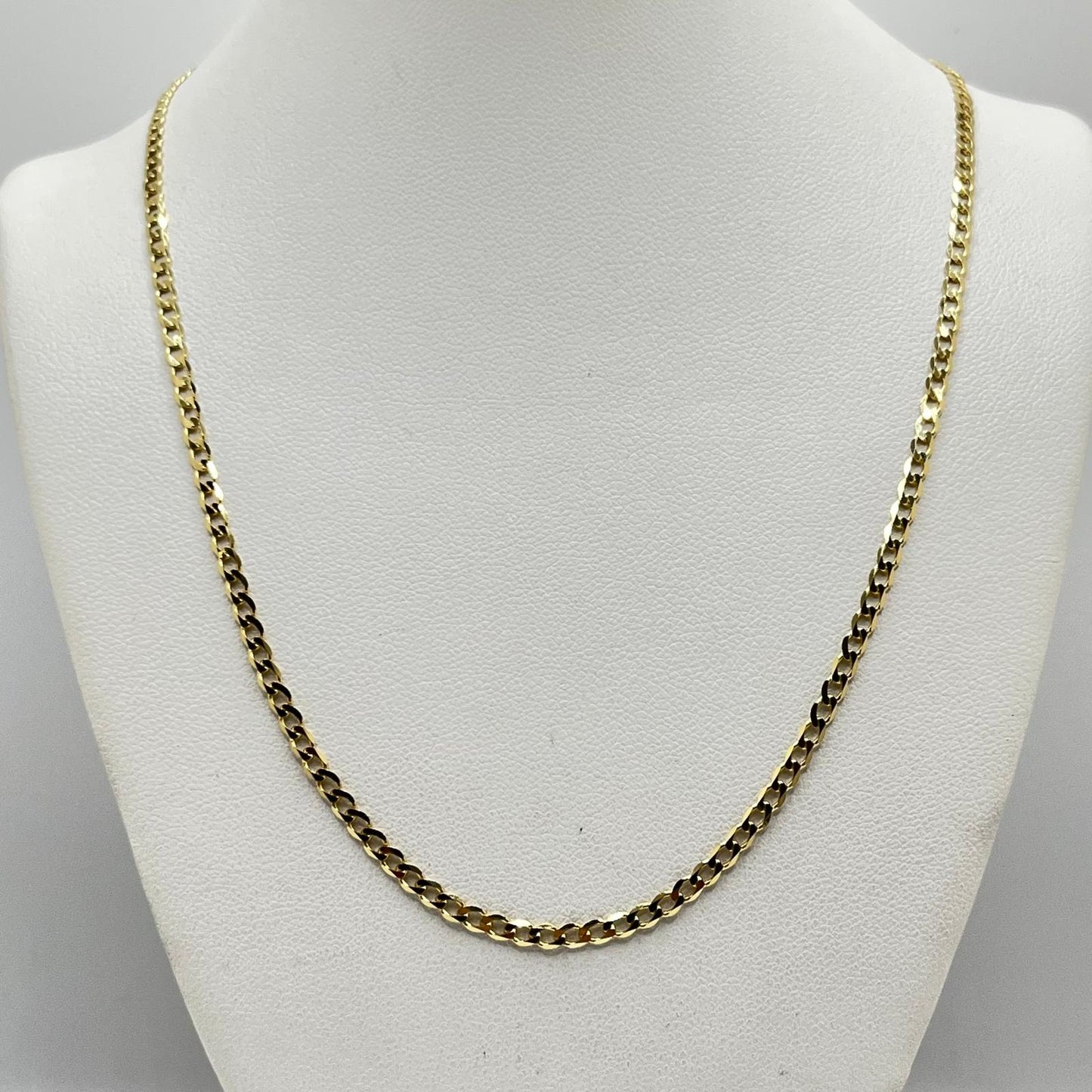 Cadena cubana de oro macizo de 14 quilates, 2,7 mm