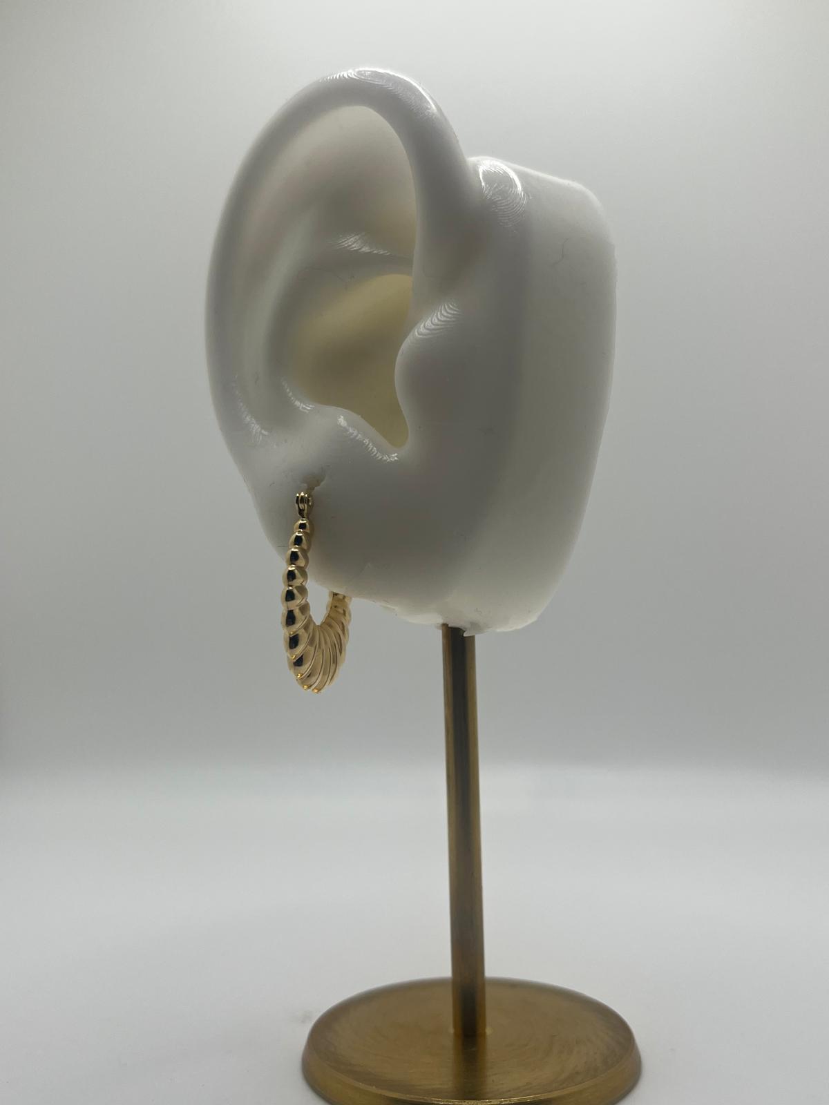 14K Gold Golden Shrimp Hoops (050)