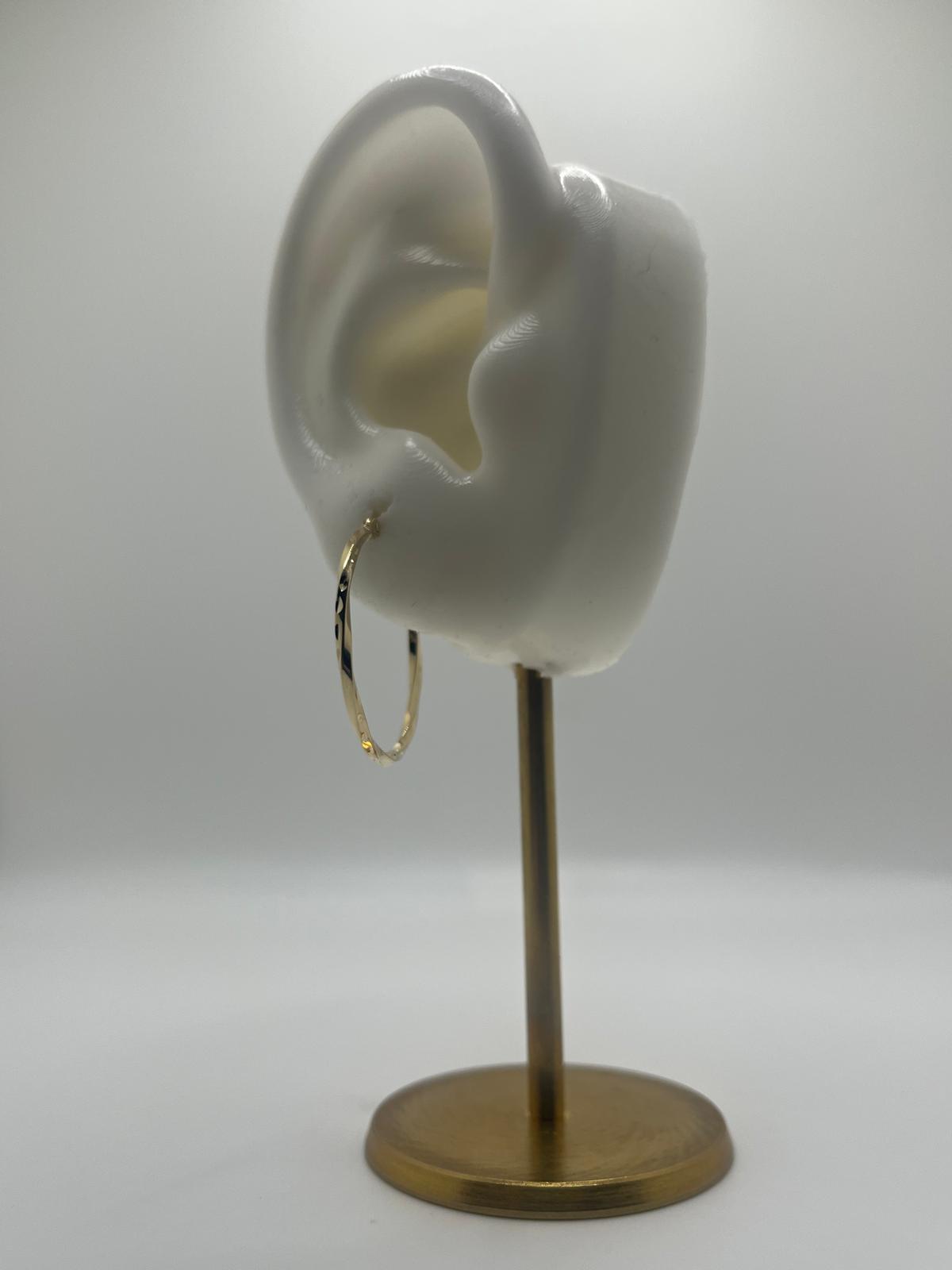14K Gold Golden Twirl Hoops (047)