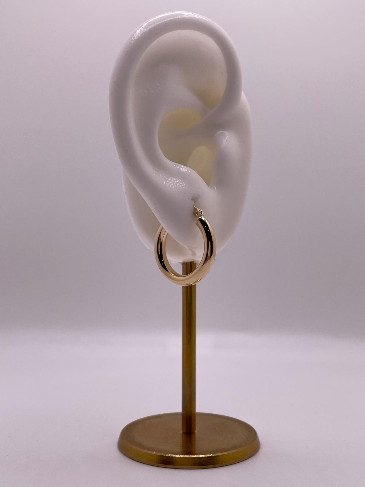 14K Gold Golden Essentials Hoops (049)