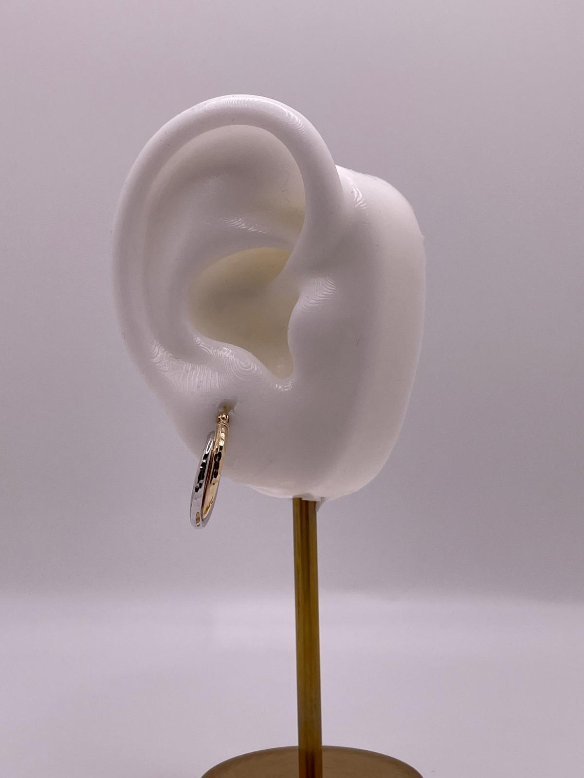 14K Gold Two-Tone Braided Hoops (022)