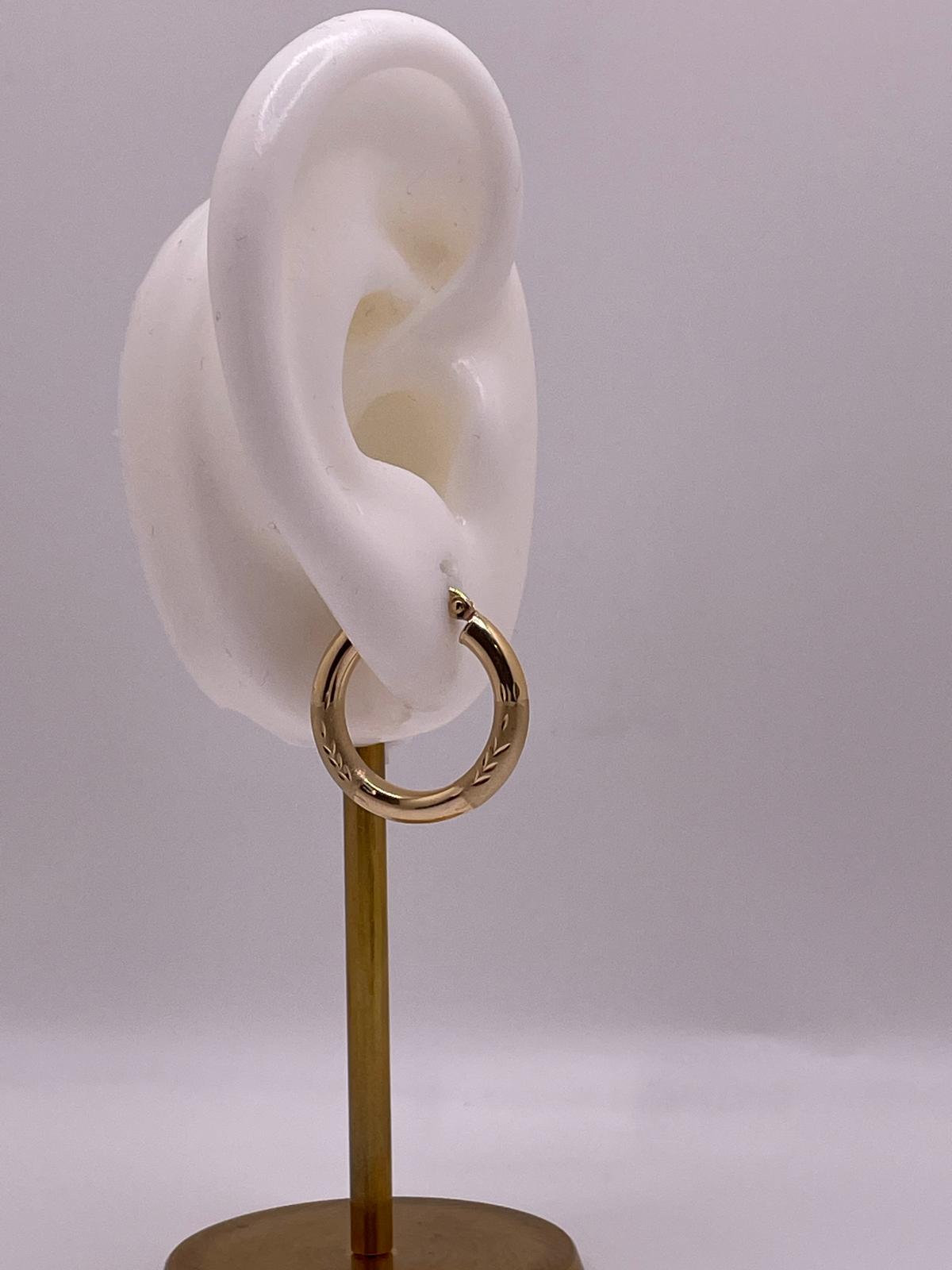 14K Budded Diamond Cut Hoops