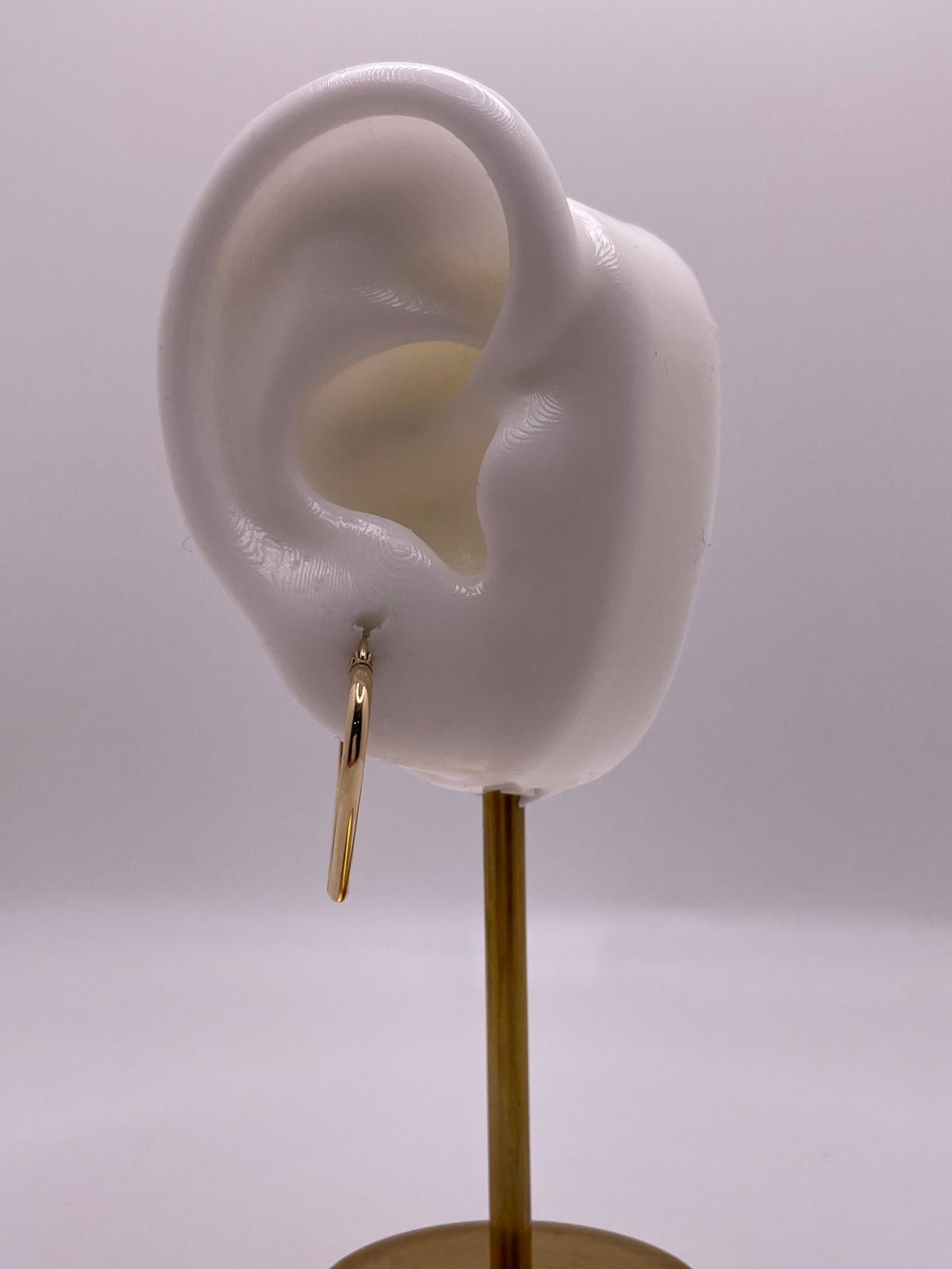 14K Gold Heart Tube Hoop Earrings (017)