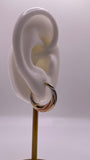 14K Tri-Color Hollow Hoop Earrings (016)