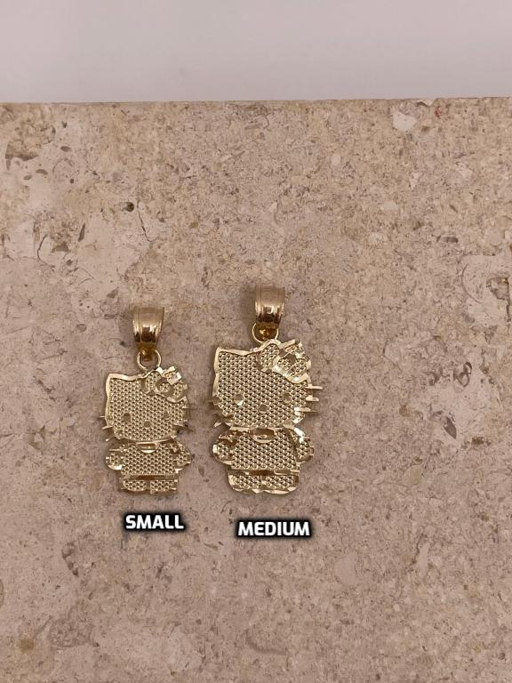 14k gold hello kitty pendant medium