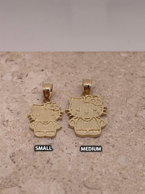 14k solid gold hello kitty pendant small