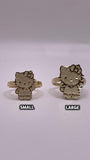 10K Gold Full Body Waving Hello Kitty Ring