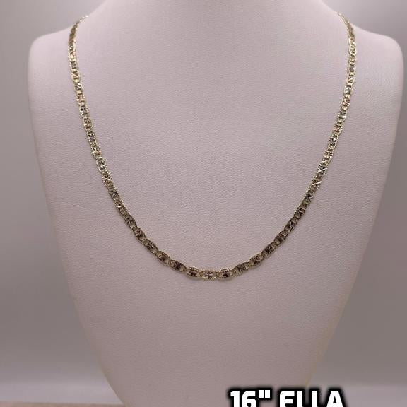 his and hers 14k gold 3-color valentino chain set