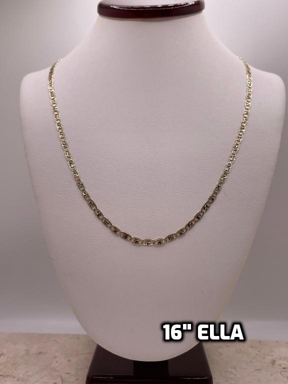 his and hers 14k gold 3-color valentino chain set