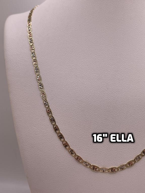 his and hers 14k gold 3-color valentino chain set