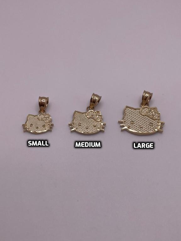 14K gold Hello Kitty pendant | new Hello Kitty jewelry drop | Hello Kitty face pendant small medium large | kawaii Sanrio pendant 14k gold | Hello Kitty collectors piece | luxury Hello Kitty pendant | matching Hello Kitty ring and pendant set