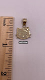 14K Gold Hello Kitty Face Pendant (Small, Medium, or Large)