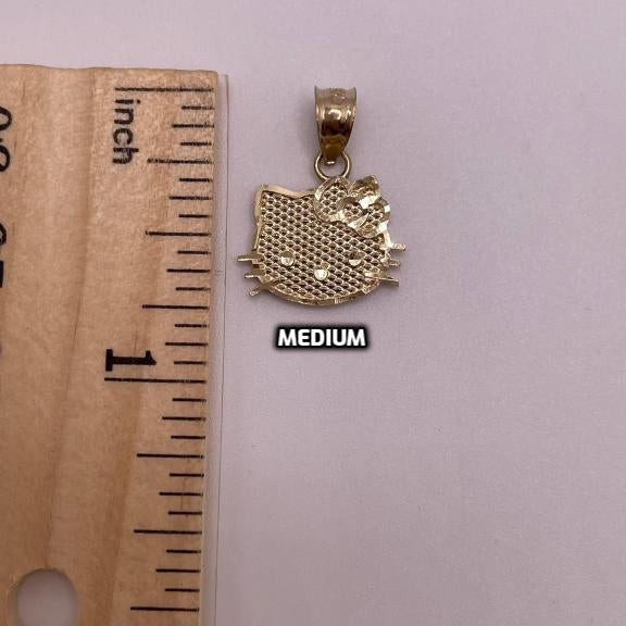 14K Gold Hello Kitty Face Pendant (Small, Medium, or Large)