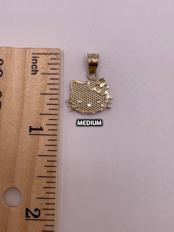 14K Gold Hello Kitty Face Pendant (Small, Medium, or Large)