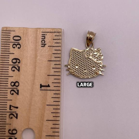 14K Gold Hello Kitty Face Pendant (Small, Medium, or Large)