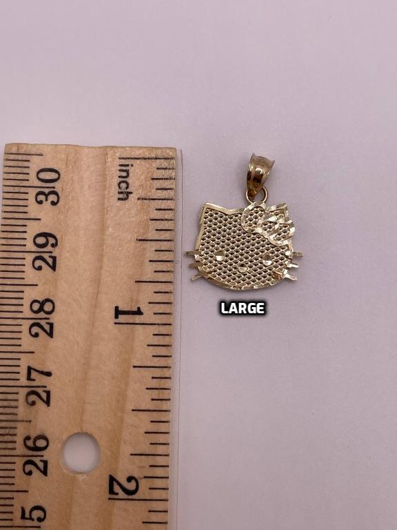 14K Gold Hello Kitty Face Pendant (Small, Medium, or Large)