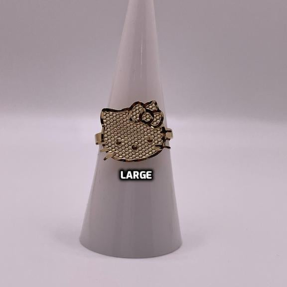 14K Gold Hello Kitty Face Ring (Small,Medium, or Large)
