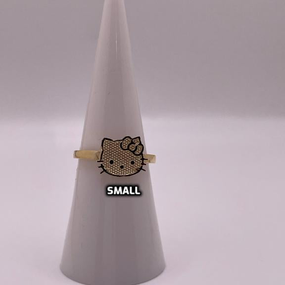 14K Gold Hello Kitty Face Ring (Small,Medium, or Large)