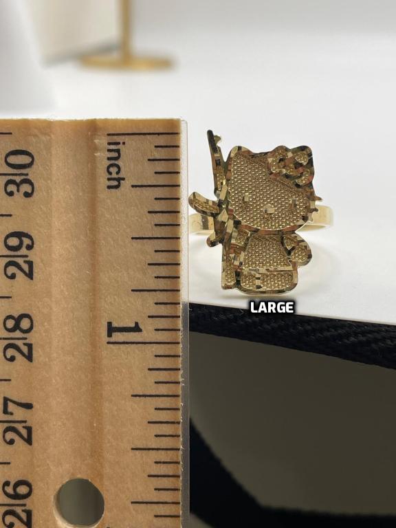 14K Gold Hello Kitty with AK Ring (Small, Medium or Large)