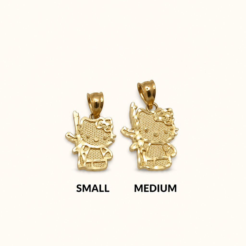 14K Gold Hello Kitty with AK Pendant